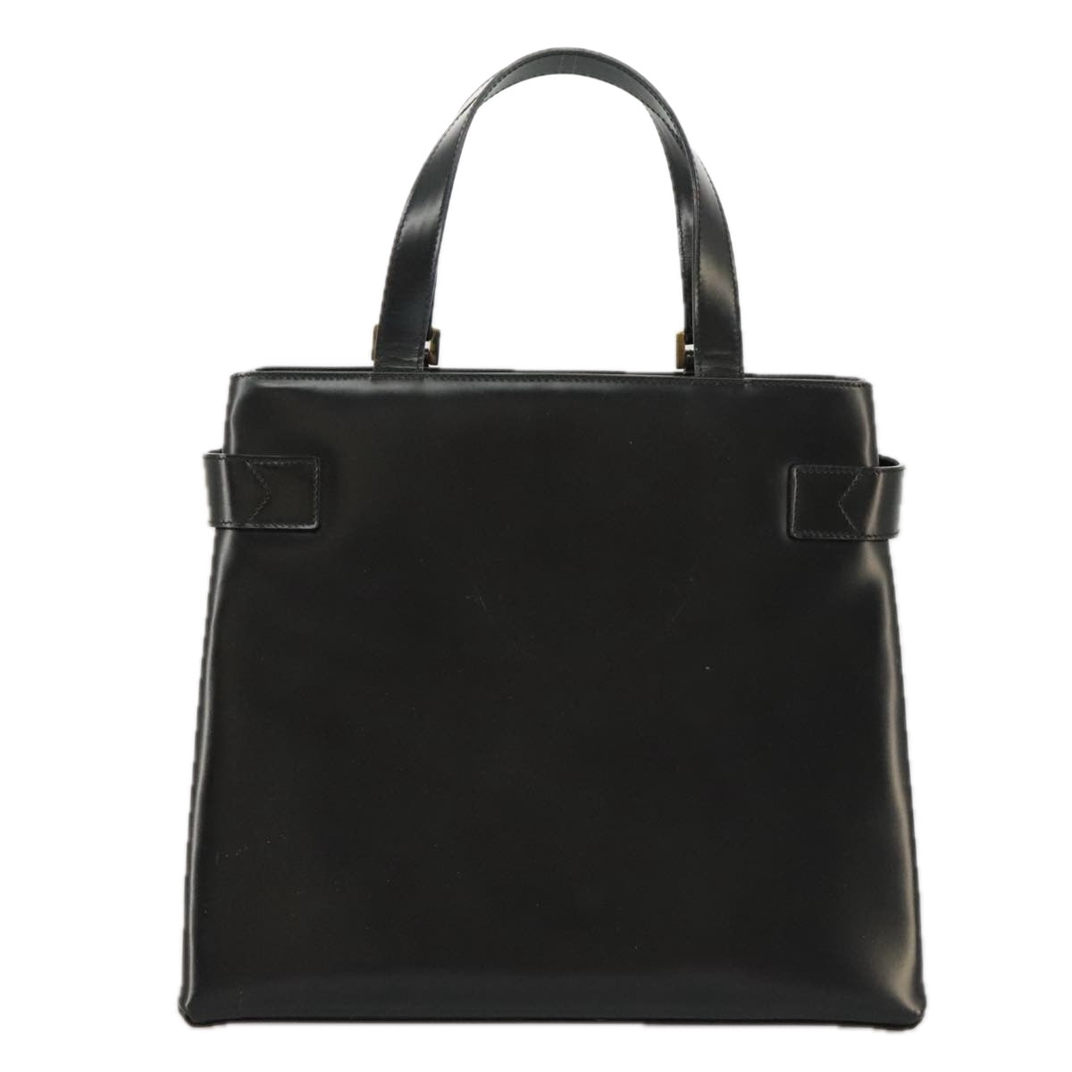 GUCCI Hand Bag Enamel 2way Black Gold 000 2046 0562 99537