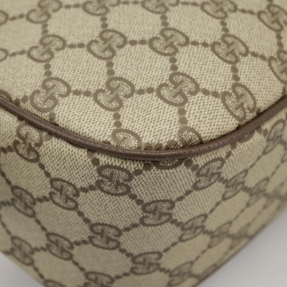 GUCCI GG Supreme Web Sherry Line Shoulder Bag PVC Beige 164 02 077 99562