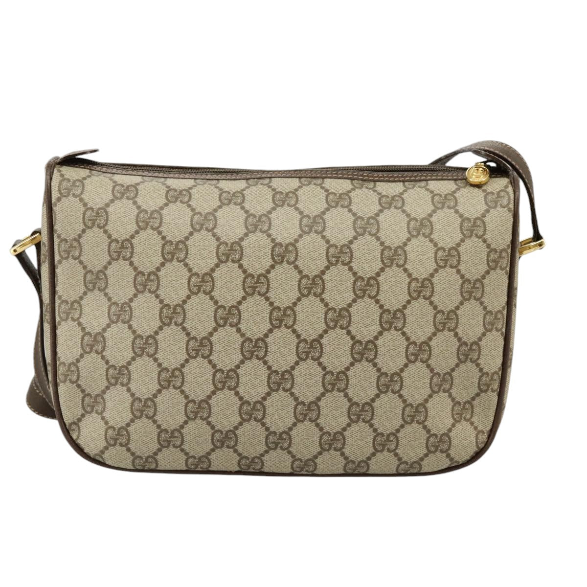 GUCCI GG Supreme Web Sherry Line Shoulder Bag PVC Beige 164 02 077 99562