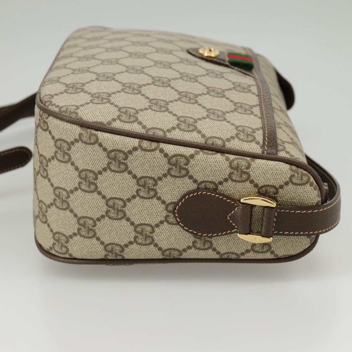 GUCCI GG Supreme Web Sherry Line Shoulder Bag PVC Beige 164 02 077 99562