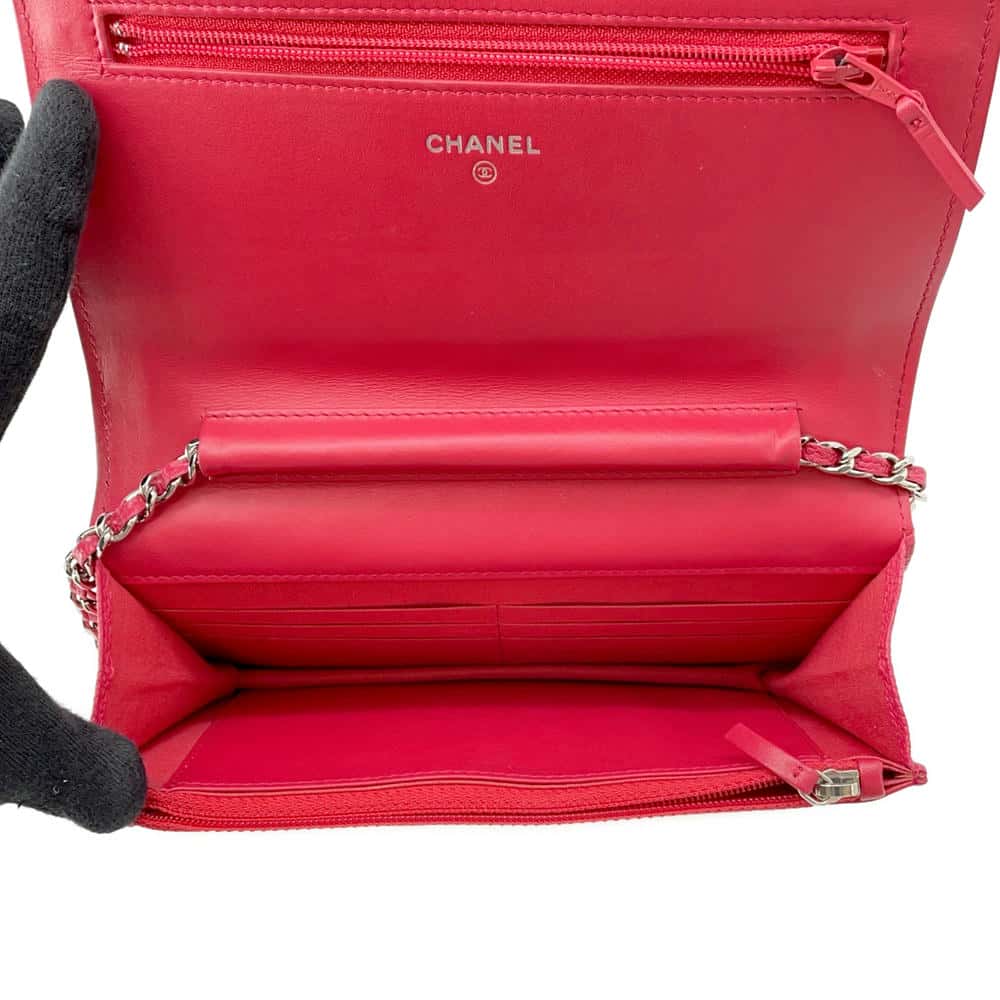 CHANEL Boy Chanel Full Flap Chain Wallet RedAP1117 Caviar Leather
