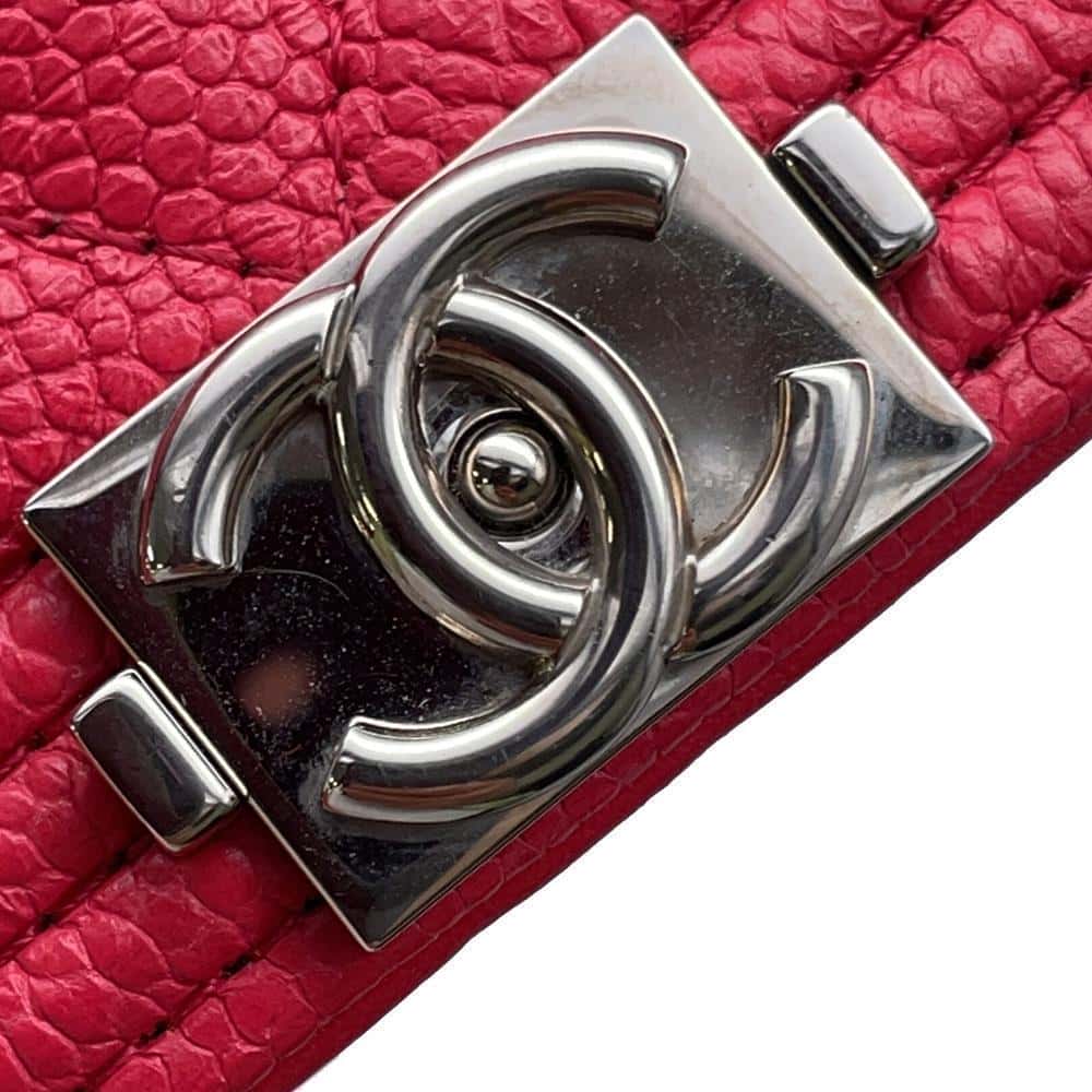 CHANEL Boy Chanel Full Flap Chain Wallet RedAP1117 Caviar Leather