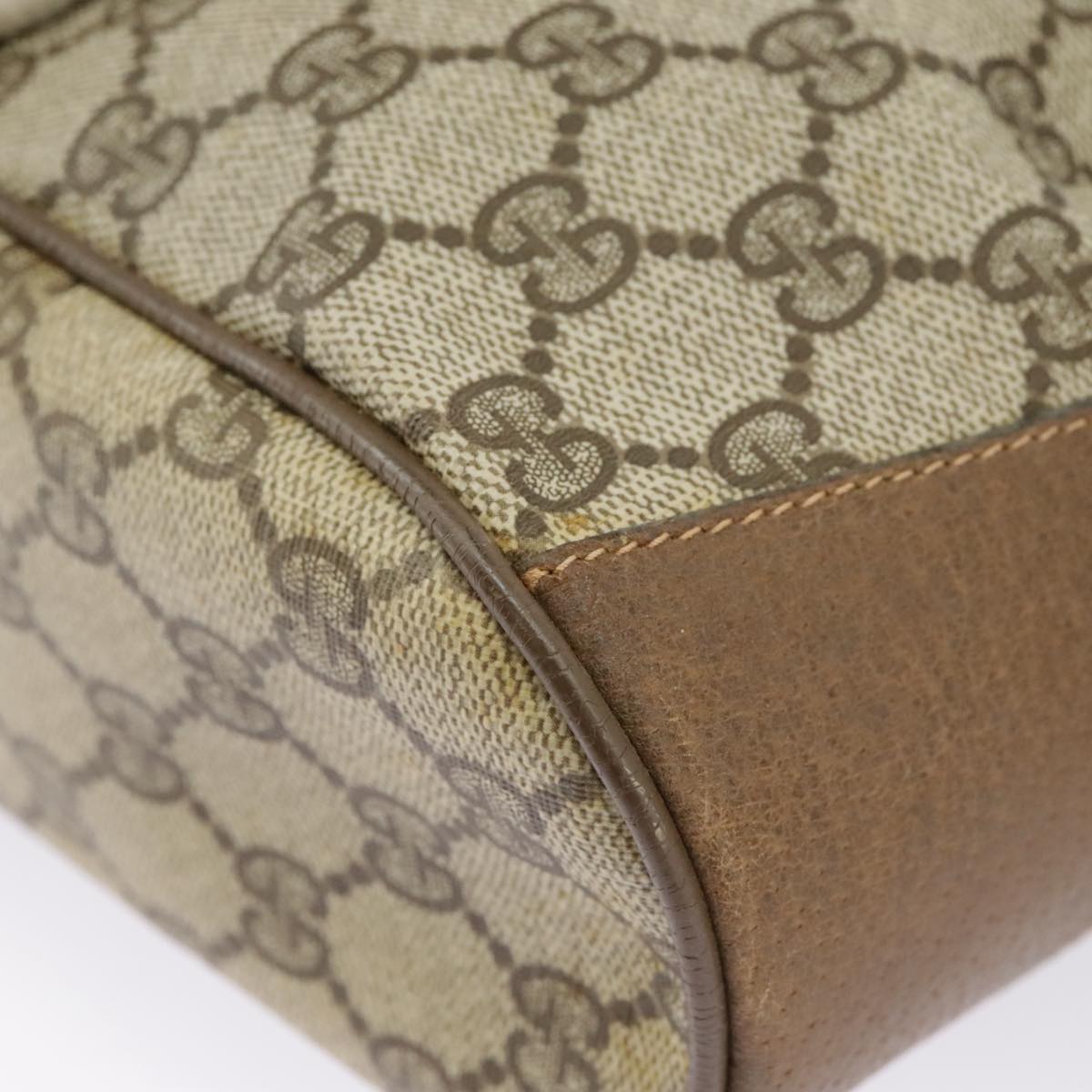 GUCCI GG Supreme Web Sherry Line Shoulder Bag PVC Beige Red 14 02 034 99654