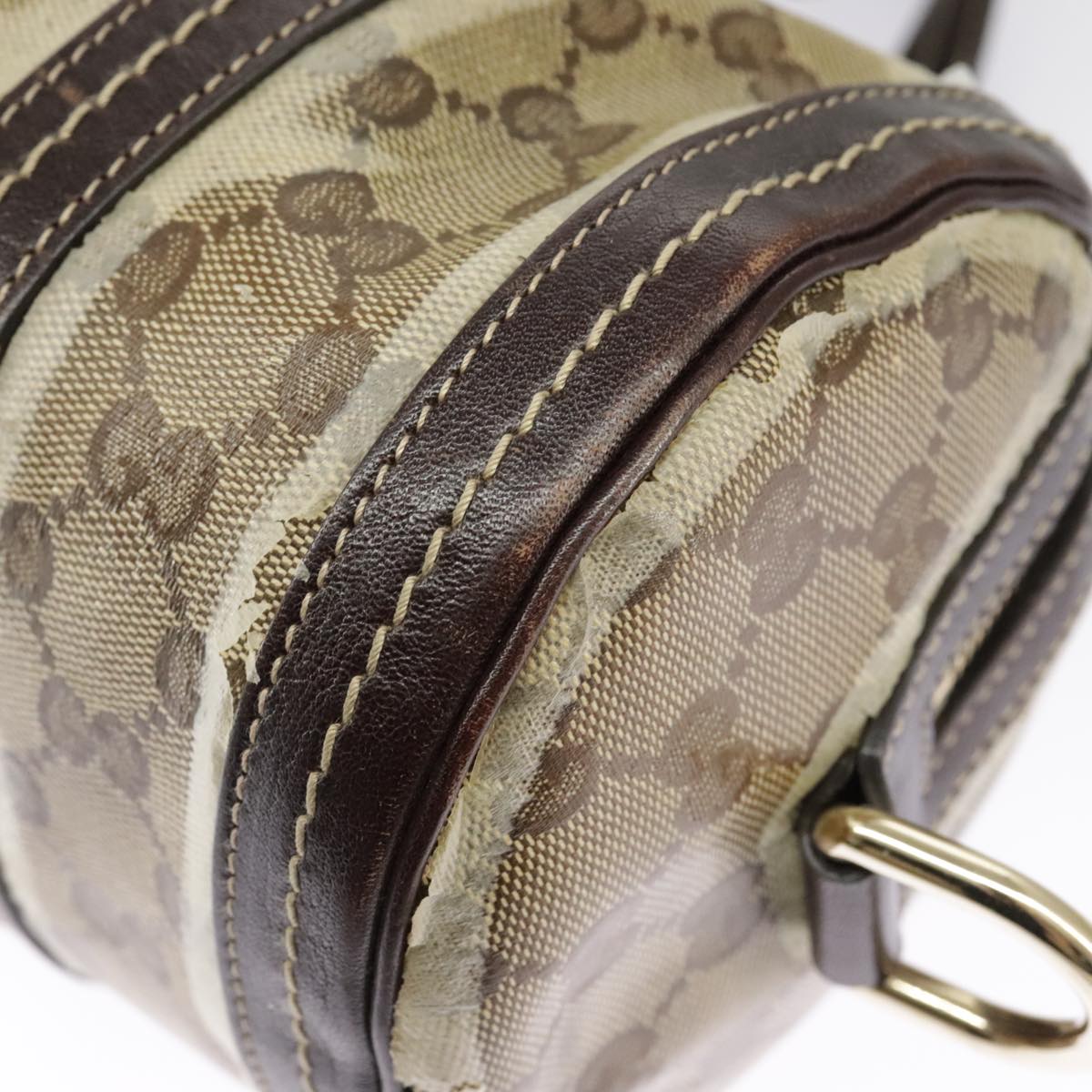 GUCCI GG Crystal Hand Bag Beige Gold 181485 99661