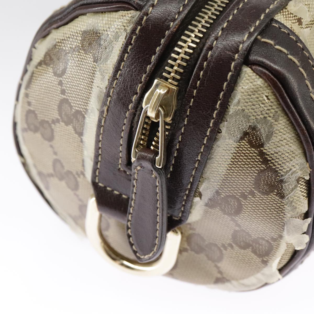 GUCCI GG Crystal Hand Bag Beige Gold 181485 99661