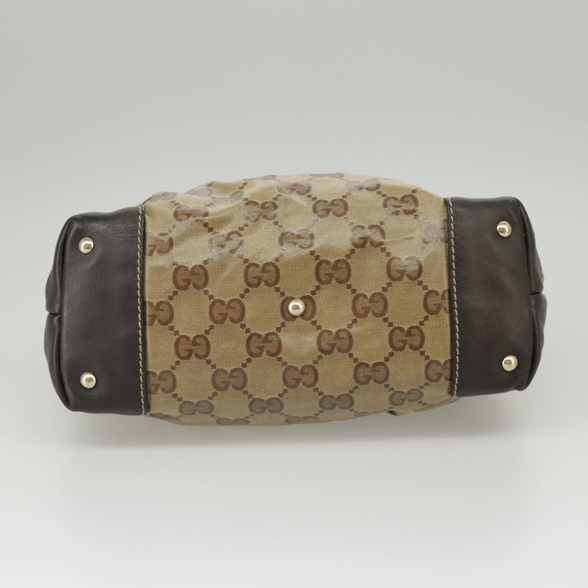 GUCCI GG Crystal Hand Bag Beige Gold 223964 99664