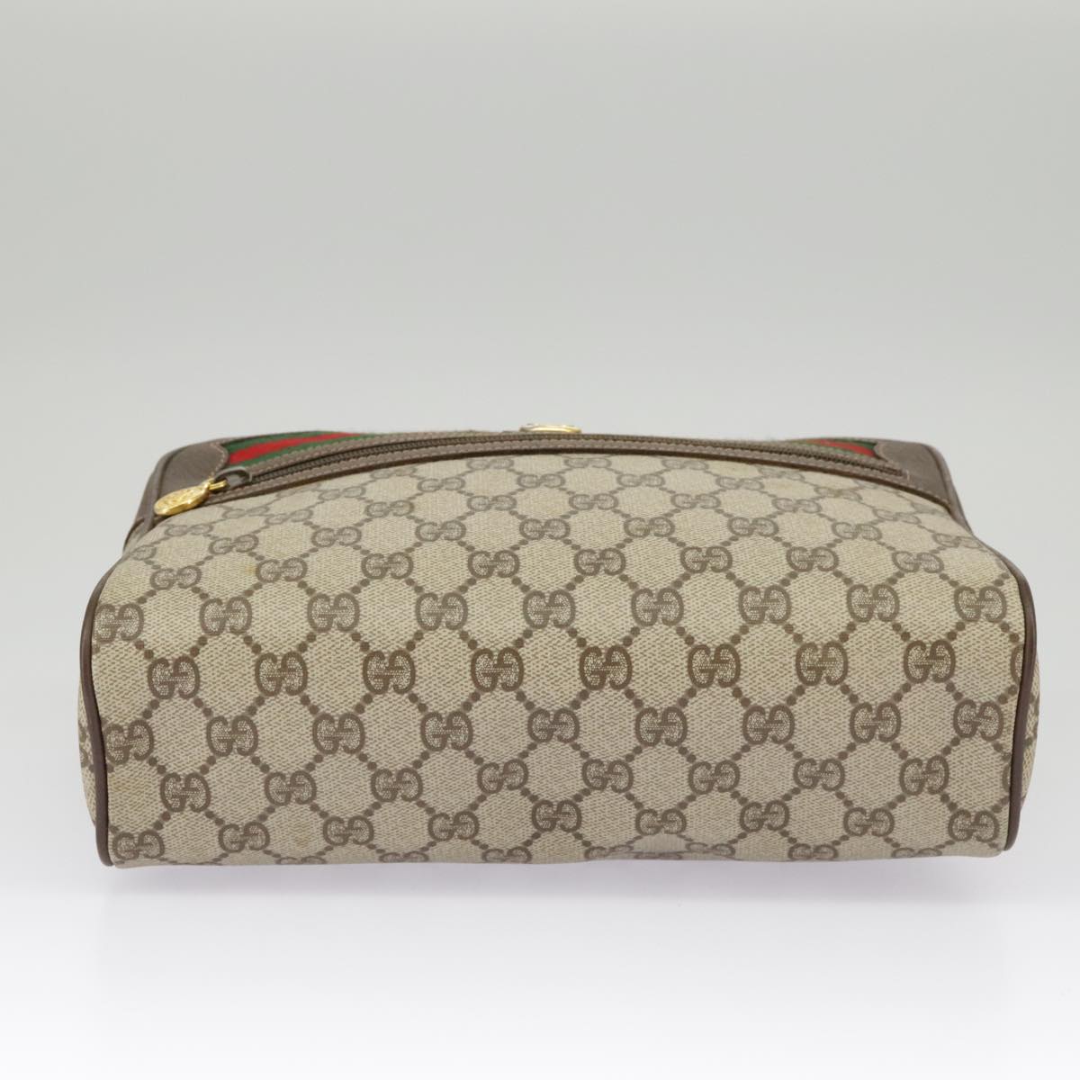 GUCCI GG Supreme Web Sherry Line Shoulder Bag PVC Beige 119 02 088 99670