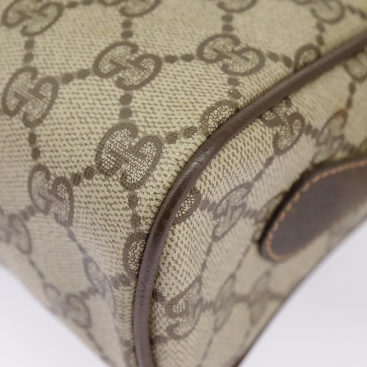 GUCCI GG Supreme Web Sherry Line Shoulder Bag PVC Beige 119 02 088 99670