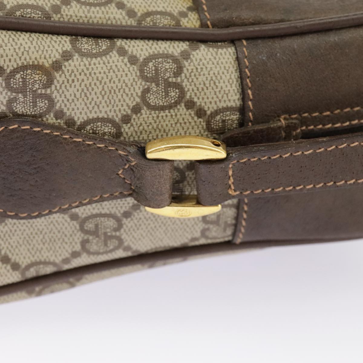 GUCCI GG Supreme Web Sherry Line Shoulder Bag PVC Beige 119 02 088 99670