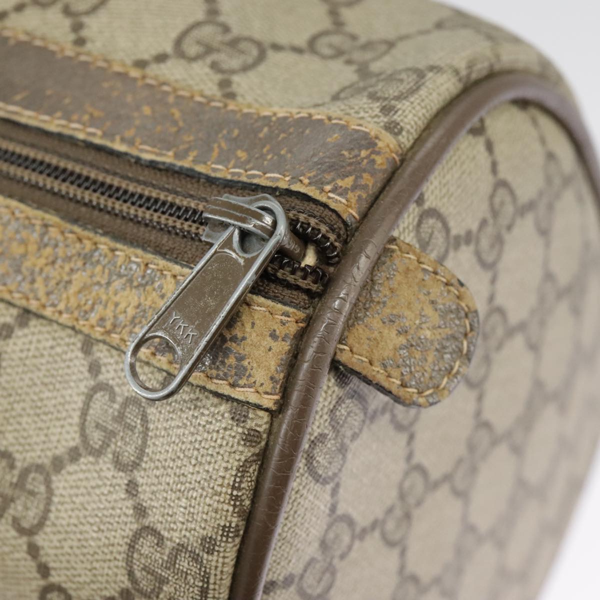 GUCCI GG Supreme Web Sherry Line Hand Bag PVC Beige Red 24 02 007 99688