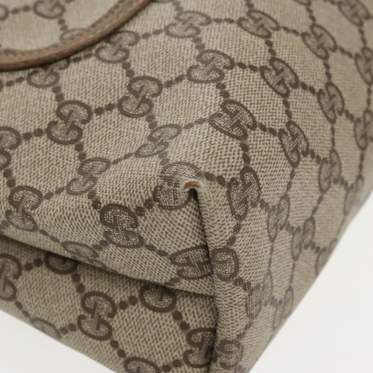 GUCCI GG Supreme Web Sherry Line Tote Bag PVC Beige Red 39 02 003 99689