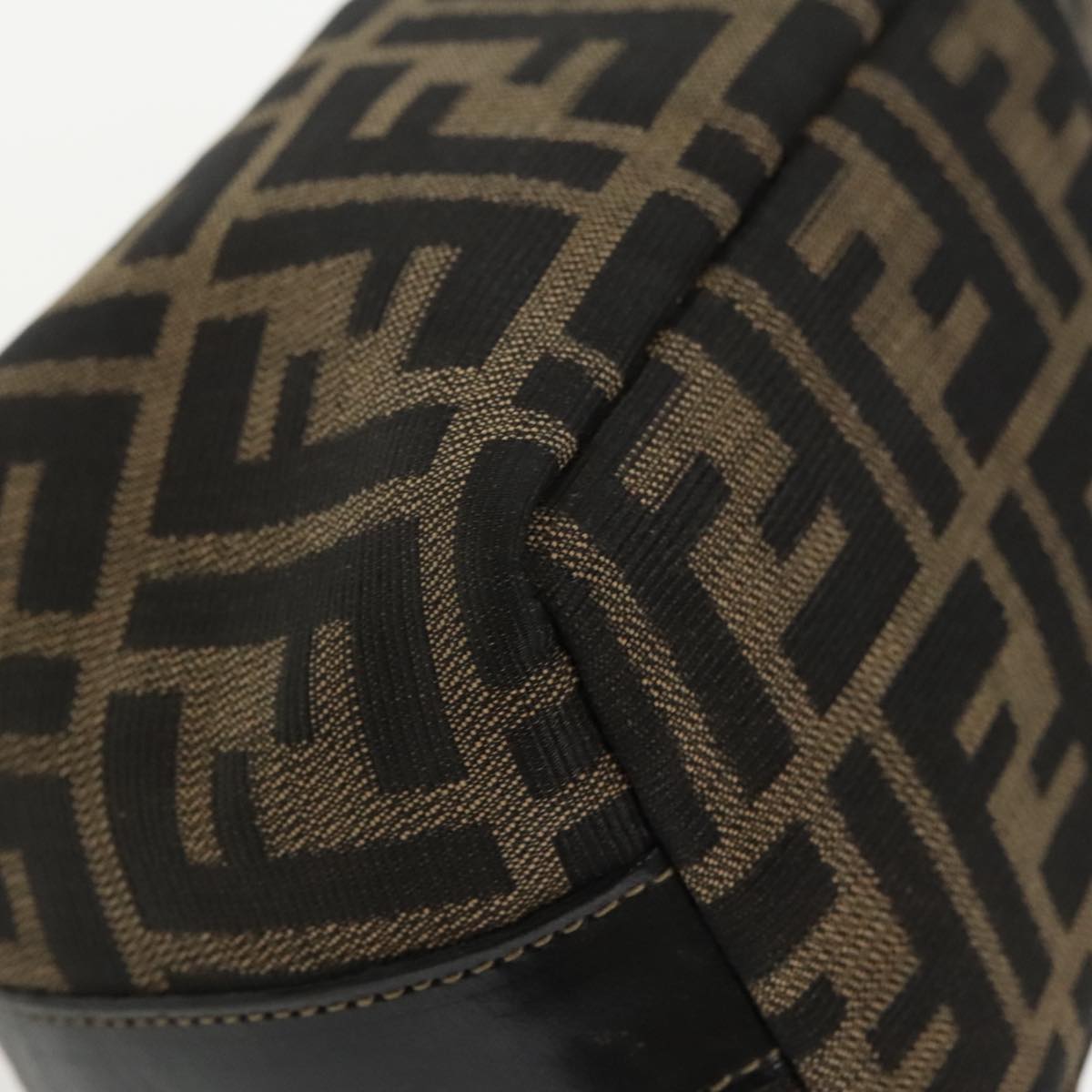 FENDI Zucca Canvas Vanity Pouch Brown Black gold 99693