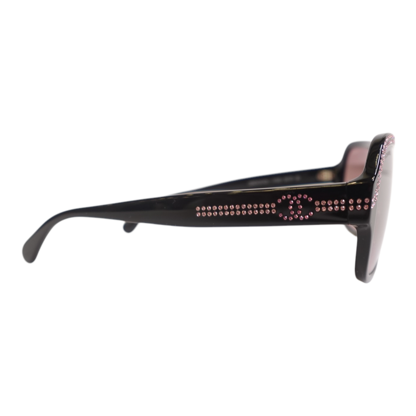 Chanel Pink Rhinestone Aviator Sunglasses