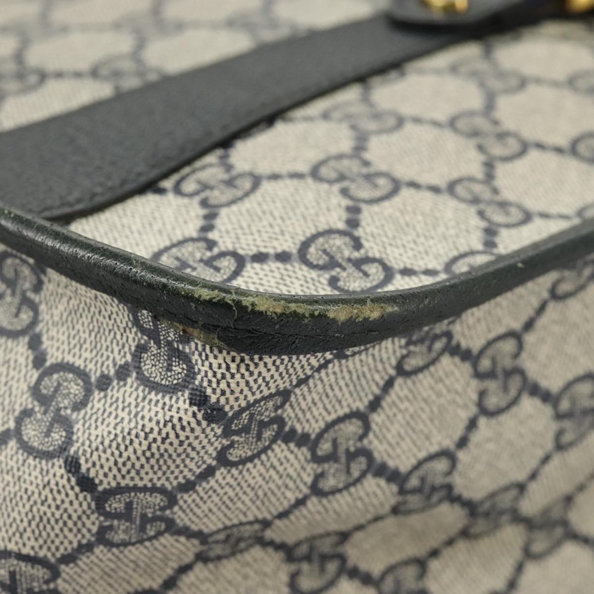 GUCCI GG Supreme Sherry Line Hand Bag PVC 2way Navy Red 58 02 039 99707