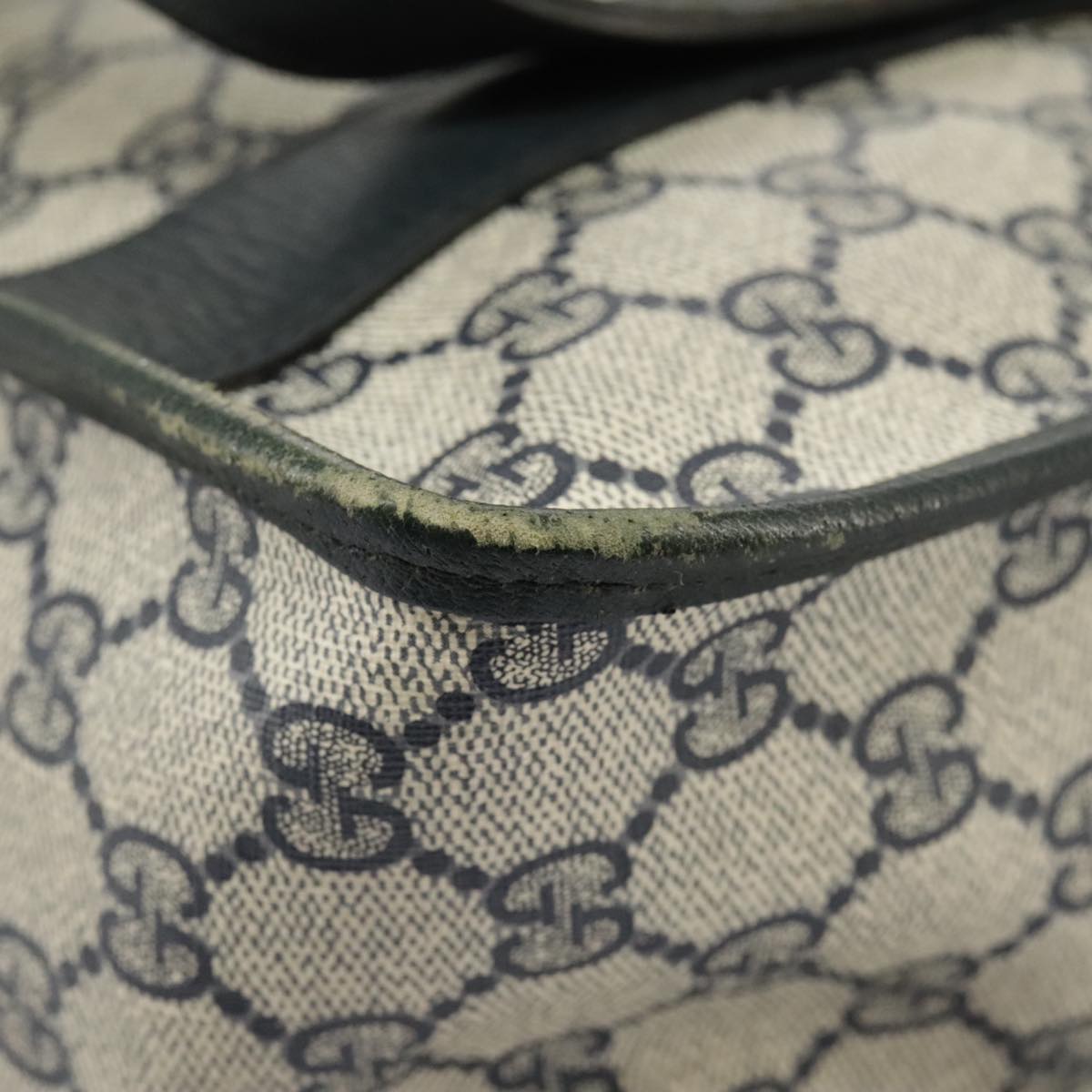 GUCCI GG Supreme Sherry Line Hand Bag PVC 2way Navy Red 58 02 039 99707