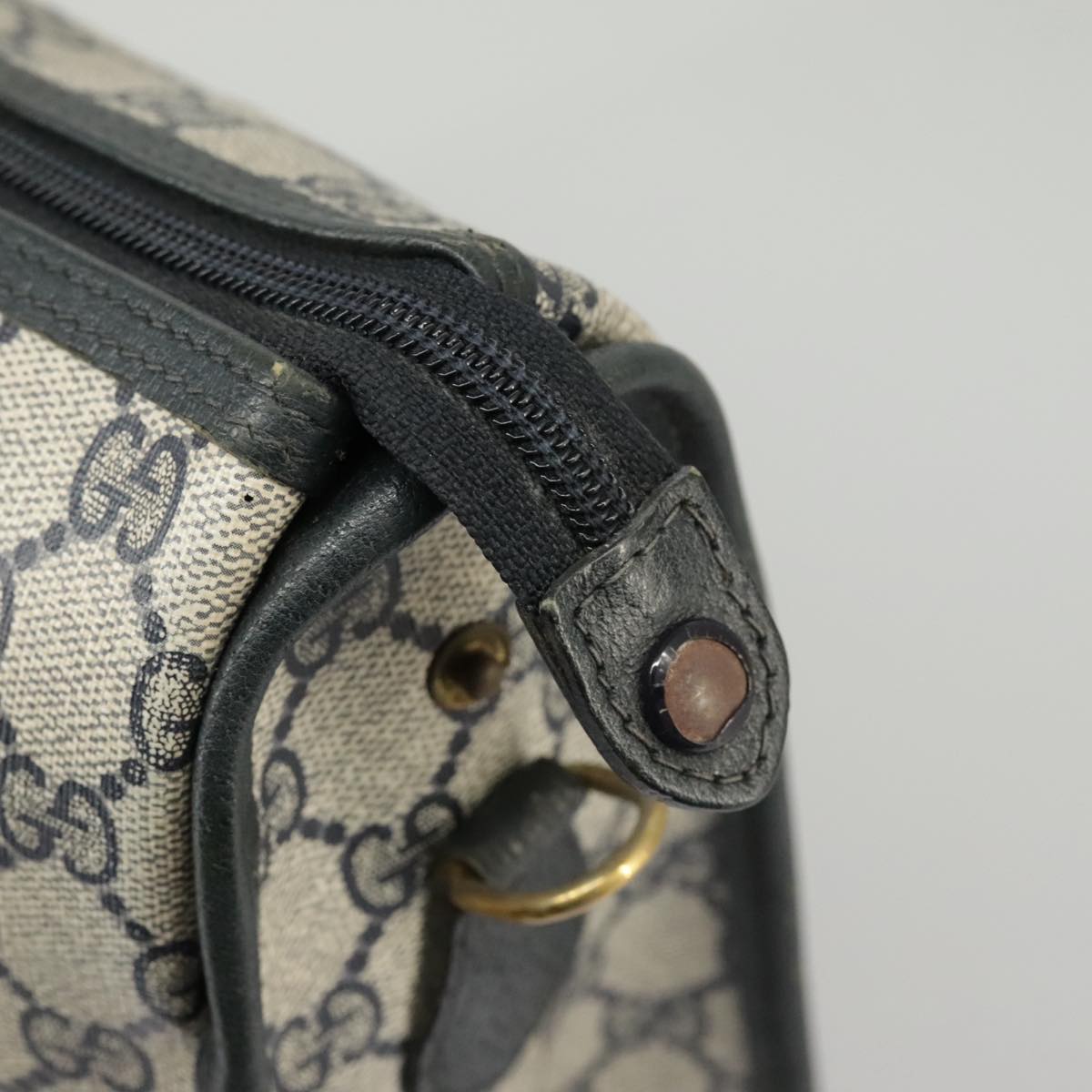 GUCCI GG Supreme Sherry Line Hand Bag PVC 2way Navy Red 58 02 039 99707