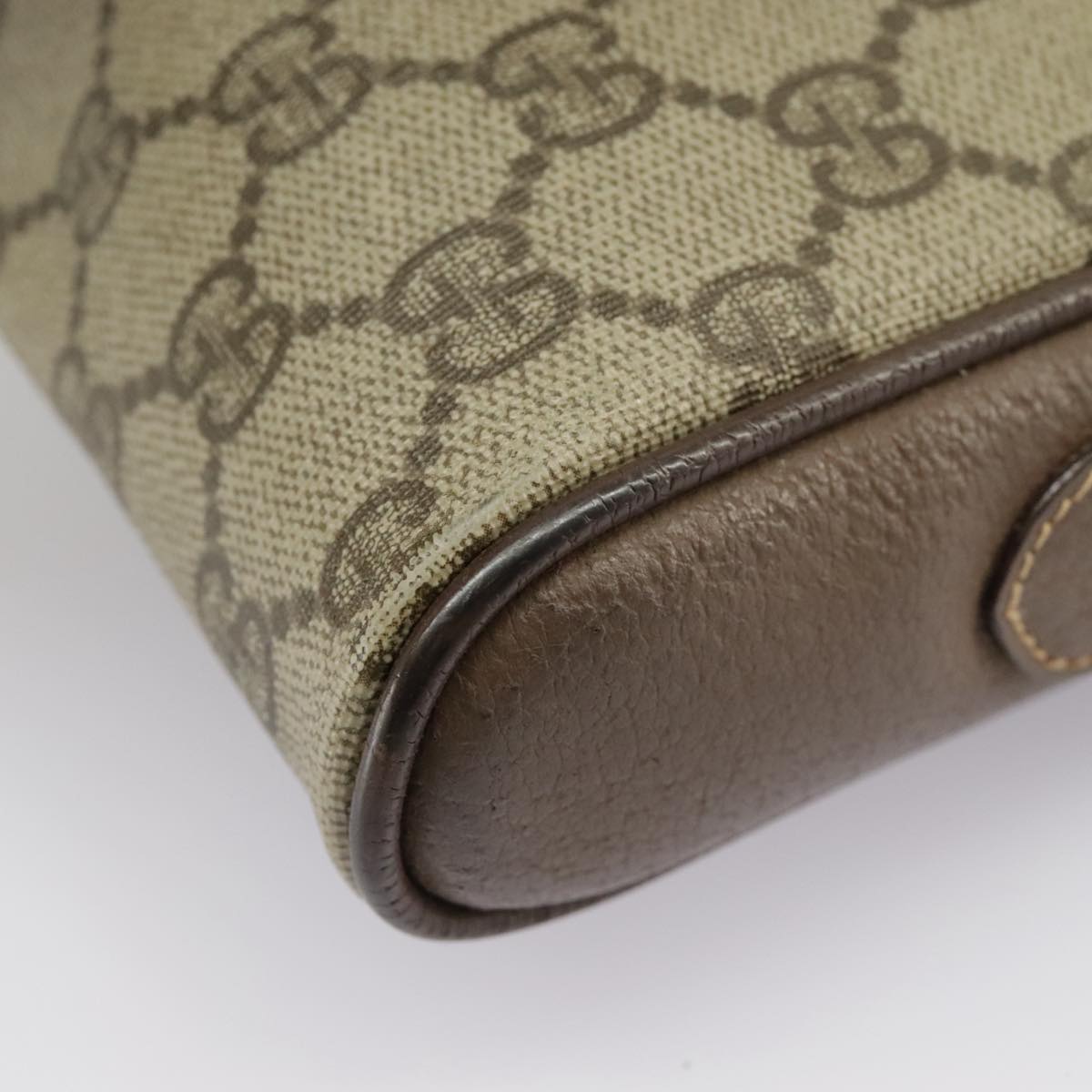 GUCCI GG Supreme Web Sherry Line Shoulder Bag PVC Beige 001 58 6594 99731