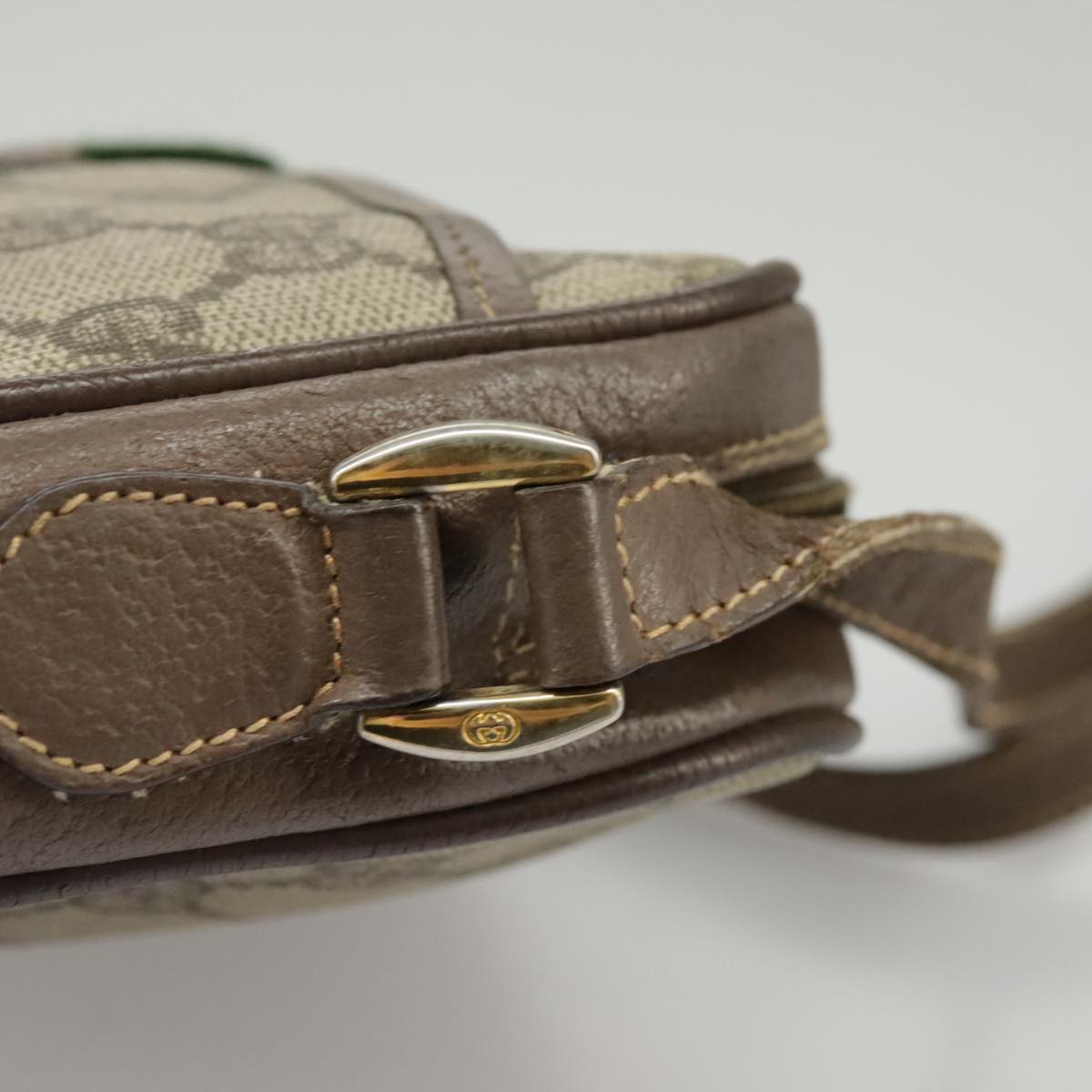 GUCCI GG Supreme Web Sherry Line Shoulder Bag PVC Beige 001 58 6594 99731