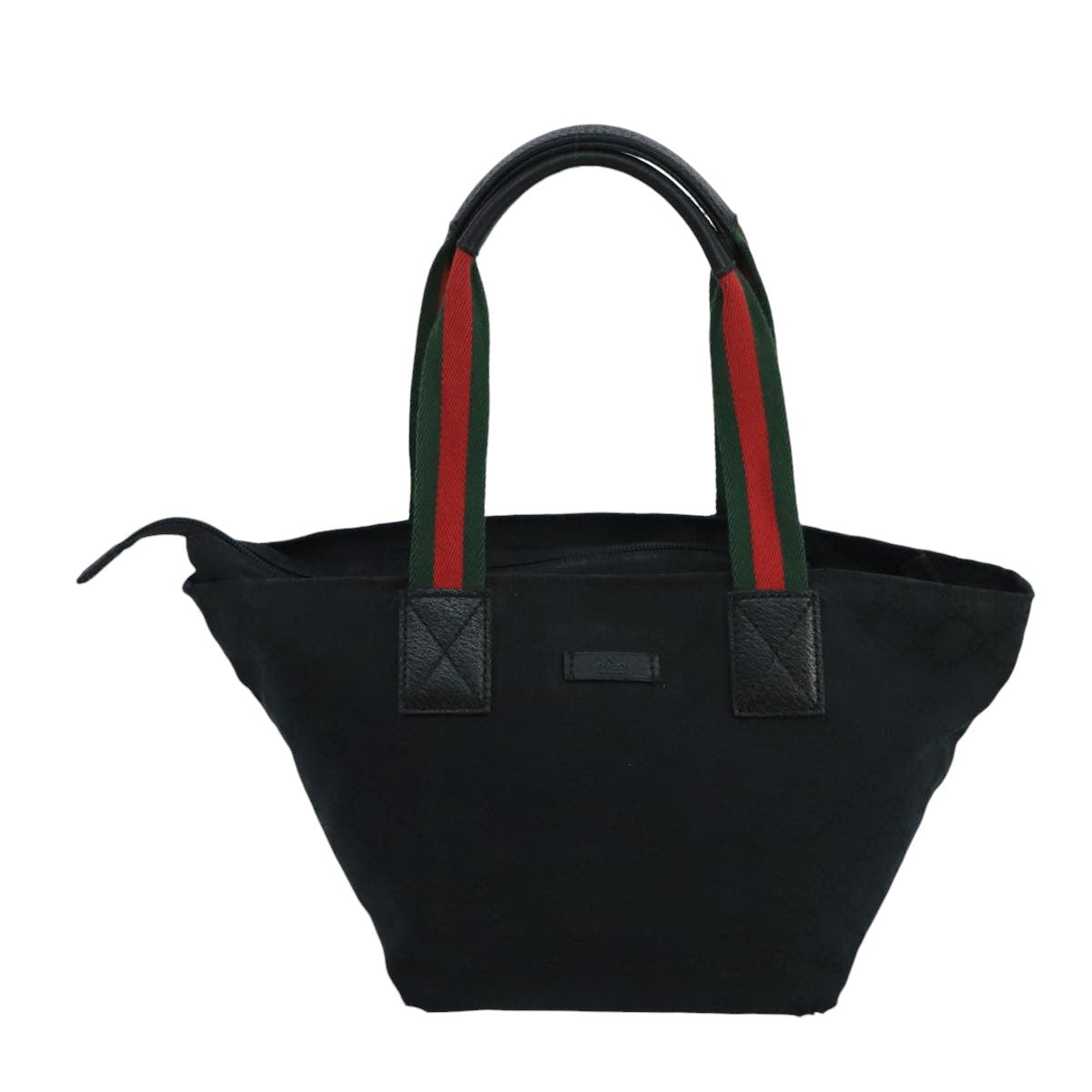 GUCCI GG Canvas Web Sherry Line Hand Bag Black Green Red 99796
