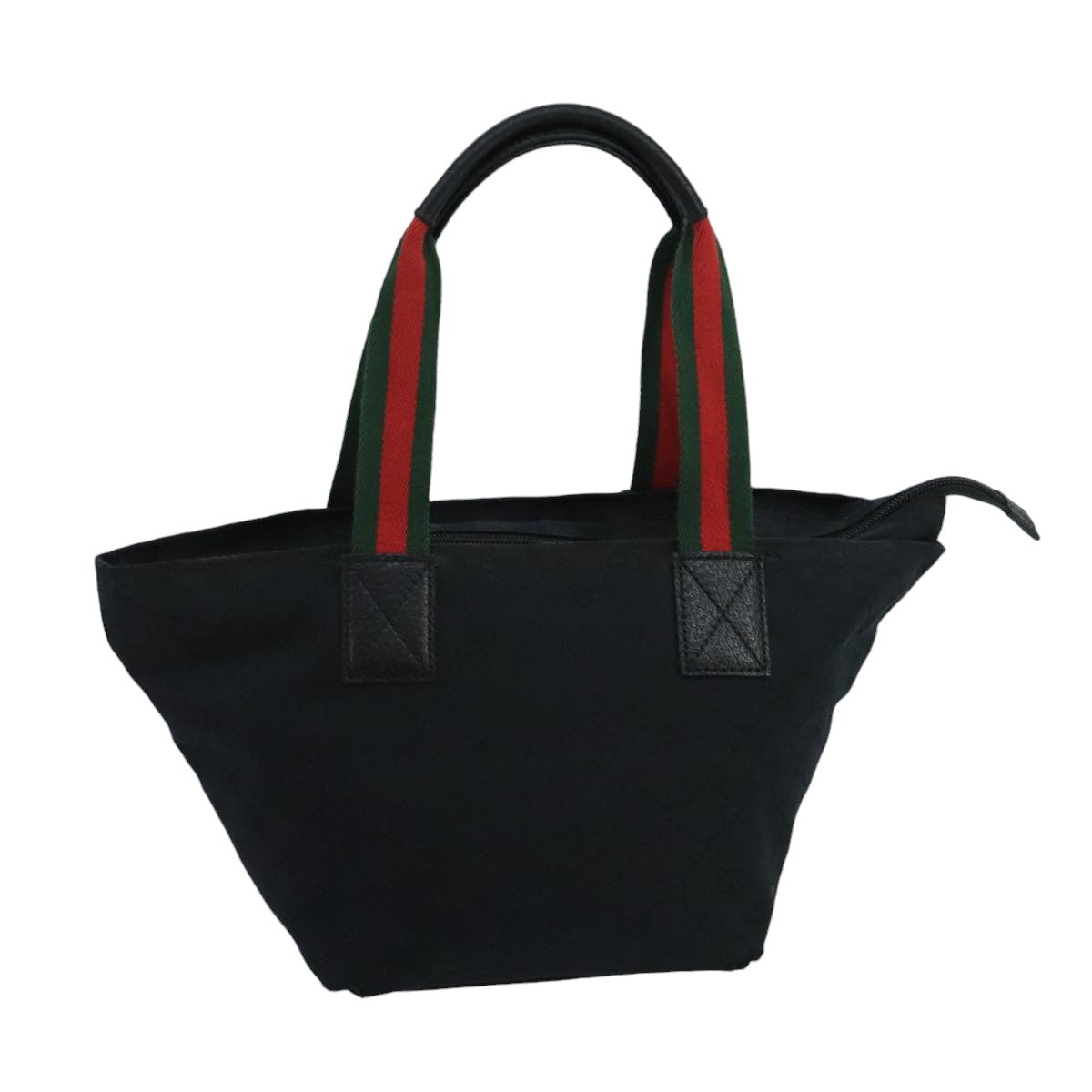 GUCCI GG Canvas Web Sherry Line Hand Bag Black Green Red 99796