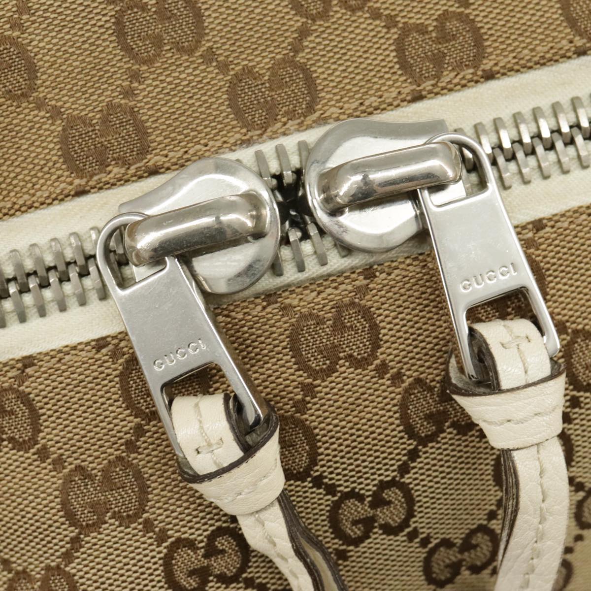GUCCI GG Canvas Tote Bag Silver Beige 232959 99848