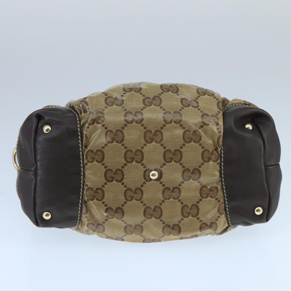GUCCI GG Crystal Hand Bag Beige Gold 223962 99882