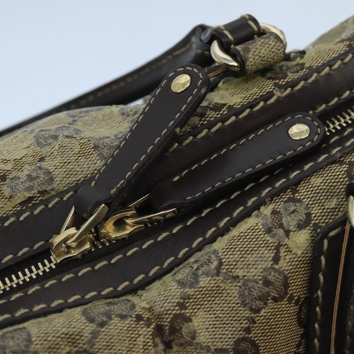 GUCCI GG Crystal Hand Bag Beige Gold 223962 99882