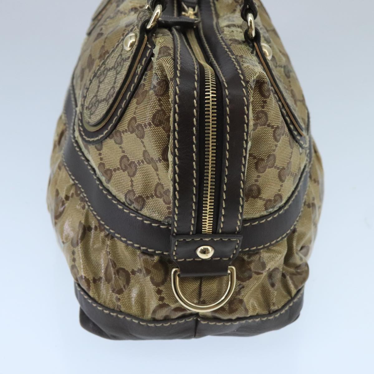 GUCCI GG Crystal Hand Bag Beige Gold 223962 99882