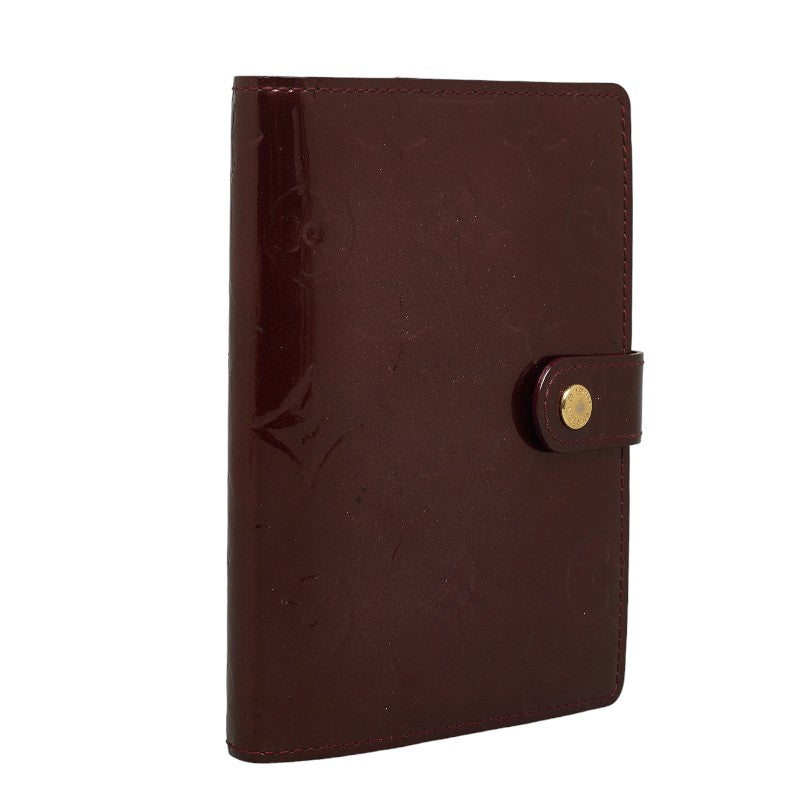 Louis Vuitton Monogram Verney Agenda PM Handbook Cover R21072 Amarant Brown Pearl Patent Leather  Louis Vuitton