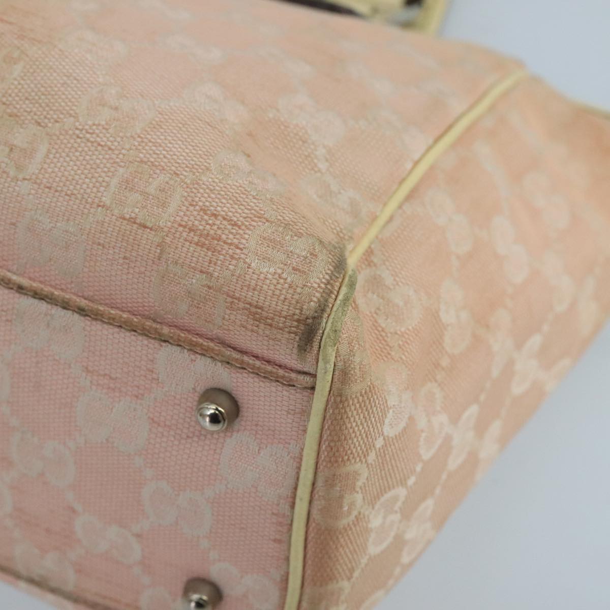 GUCCI GG Canvas Sherry Line Hand Bag Pink Green 99914
