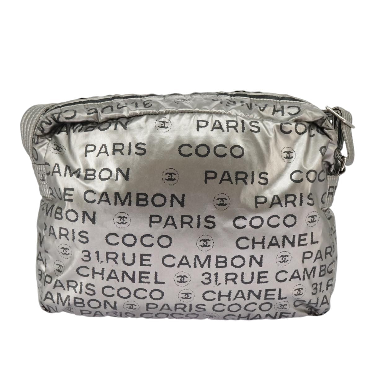 CHANEL Unlimited Shoulder Bag Nylon Silver CC 99931