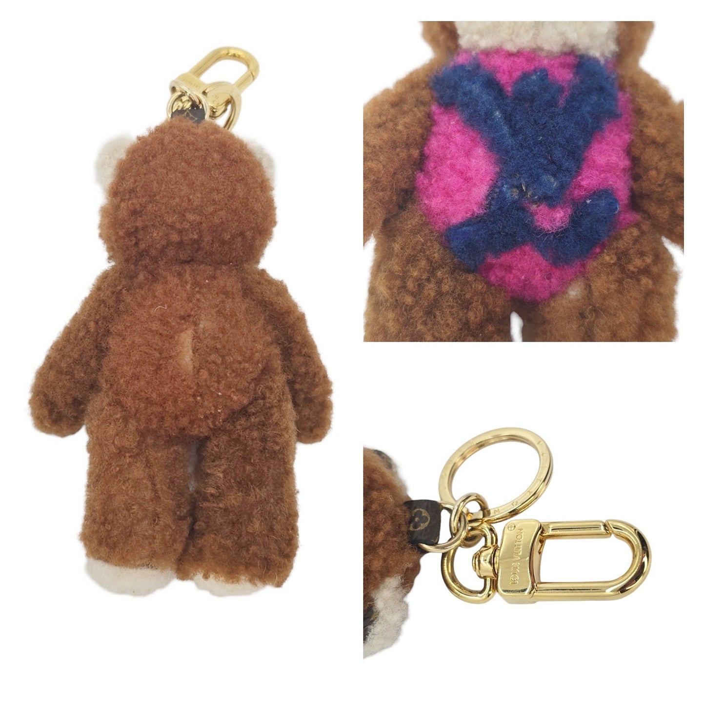 Louis Vuitton Porte Cles Shearling LV Teddy Bear Bag Charm