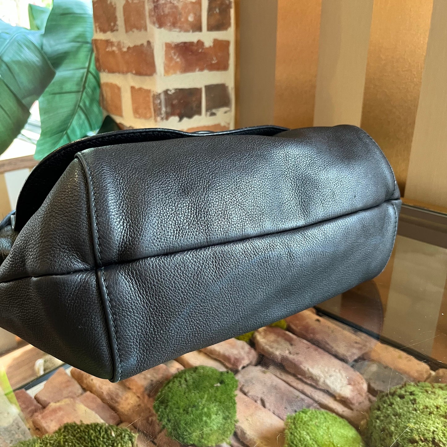 GUCCI Hasler Techno Horsebit Leather Hobo Bag