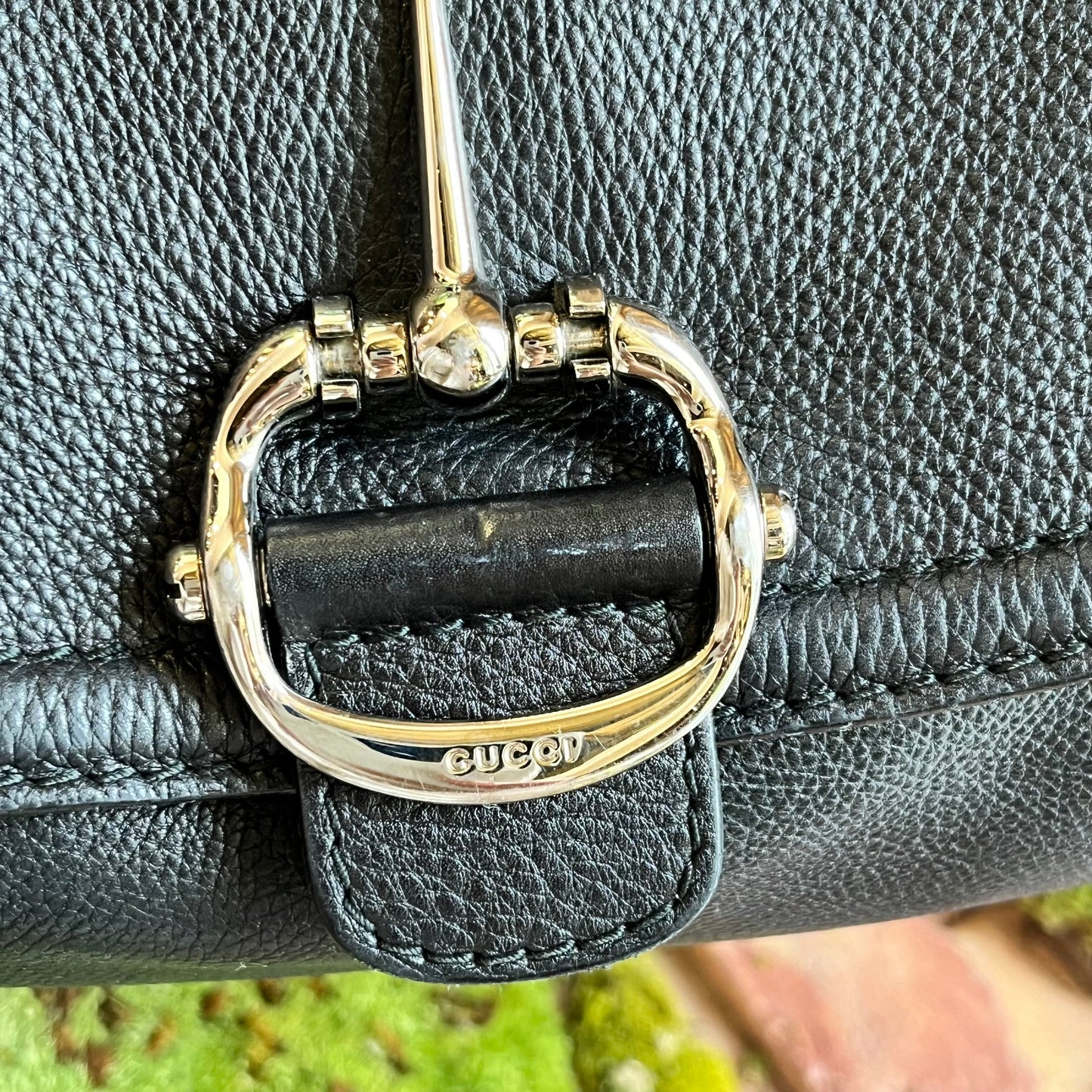 GUCCI Hasler Techno Horsebit Leather Hobo Bag