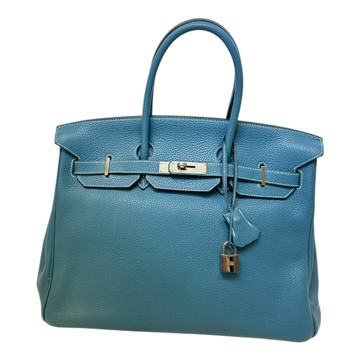 Hermes Birkin 35 Blue Jean Togo Silver Hardware