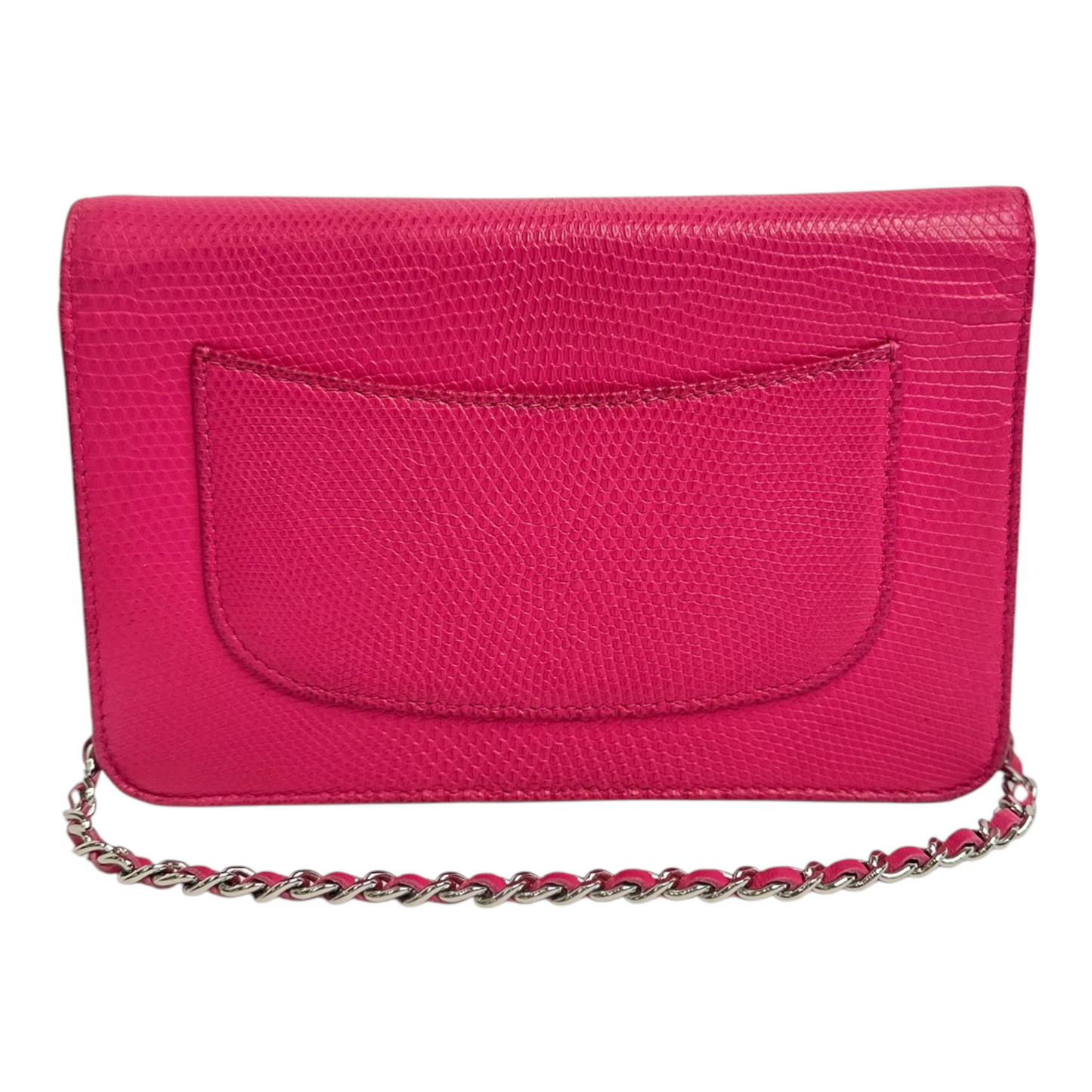 Chanel Hot Pink Lizard WOC Wallet On Chain