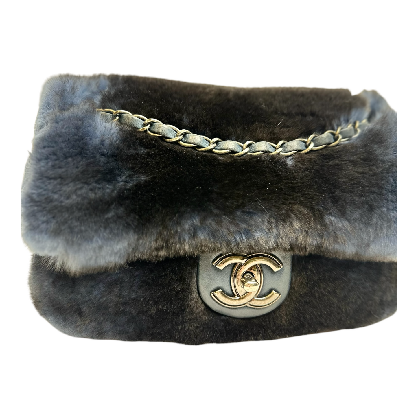 GLM-Rabbit Fur Medium Single Flap Navy