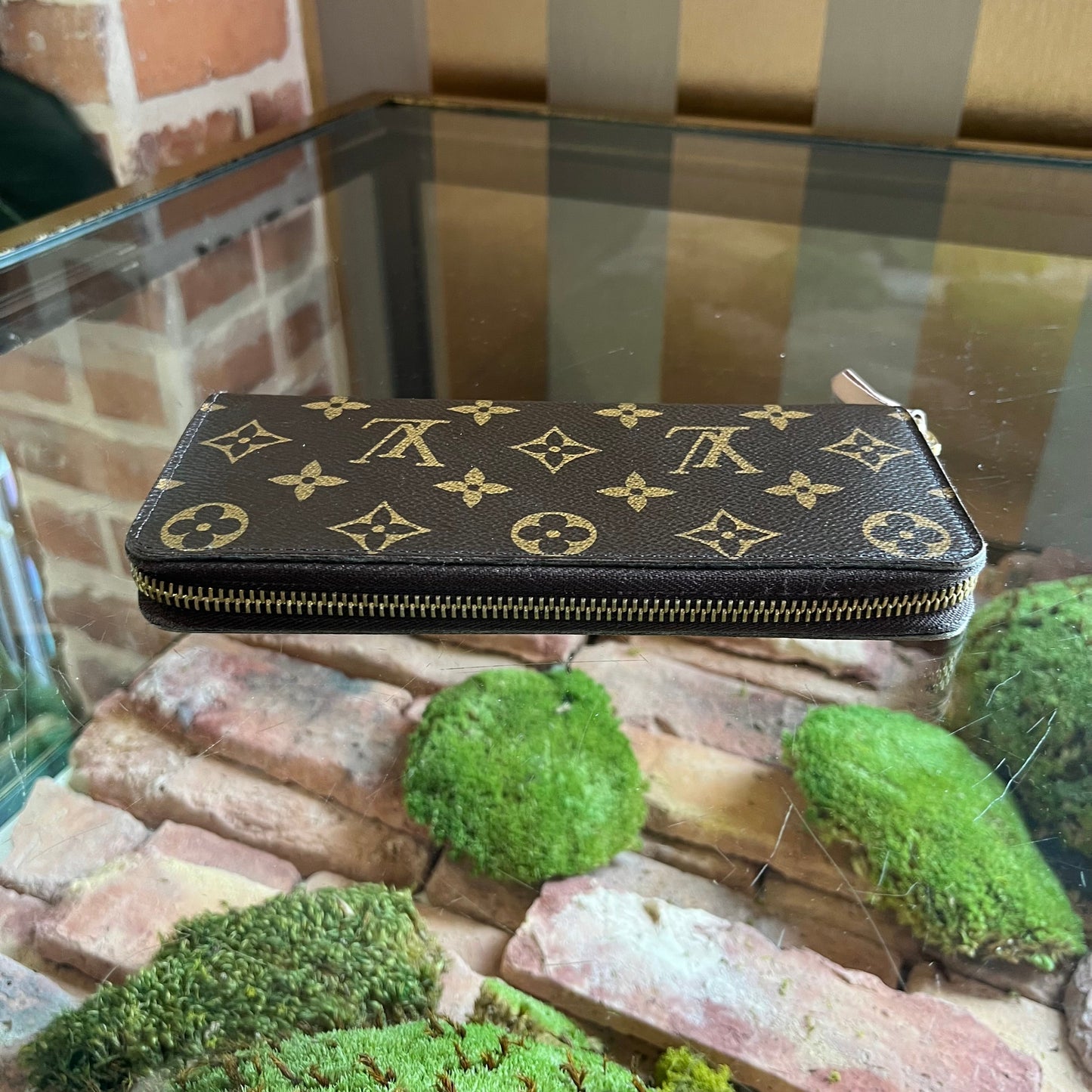 LOUIS VUITTON Clemence Monogram Rose Ballerine Wallet