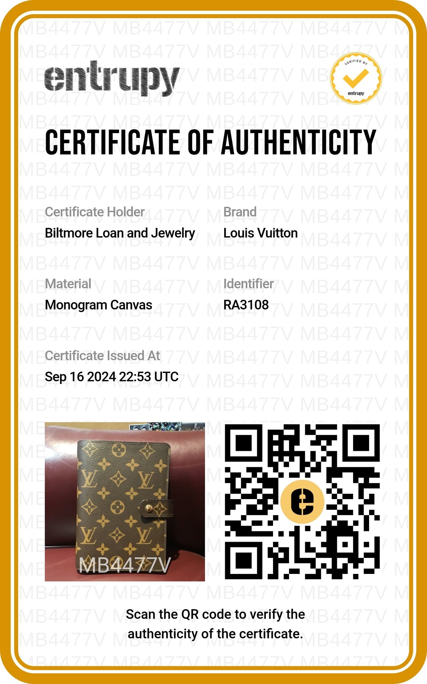 Louis Vuitton Monogram Medium Ring Agenda Cover