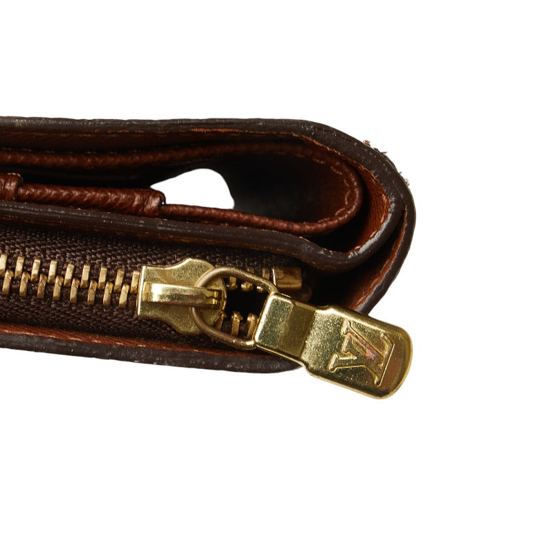 Louis Vuitton Monogram Port Papier Jeep Double Folded Wallet M61207 Brown PVC Leather  Louis Vuitton