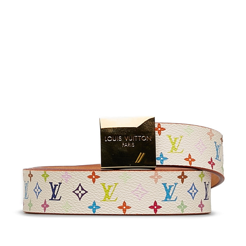 Louis Vuitton Monogram Multicolor Sunshine Belt 80/32 M9270U White PVC Leather  Louis Vuitton