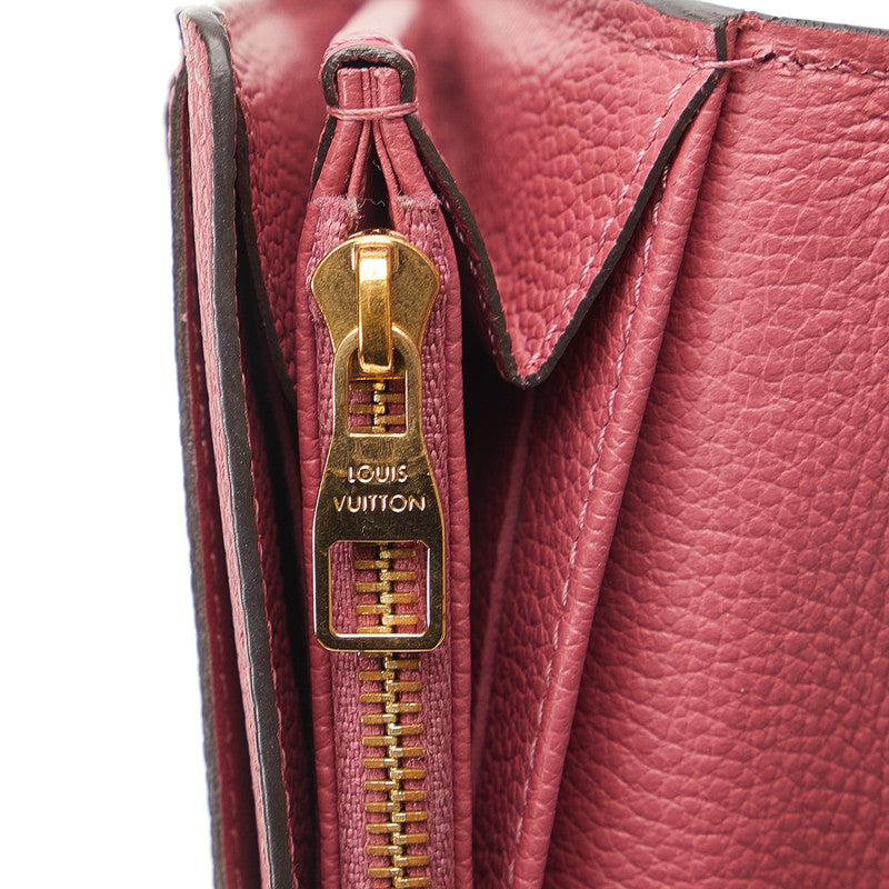 Louis Vuitton Monogram Amplant Portfolio Sarah Long Wallet M62213 Lean Pink Leather  Louis Vuitton