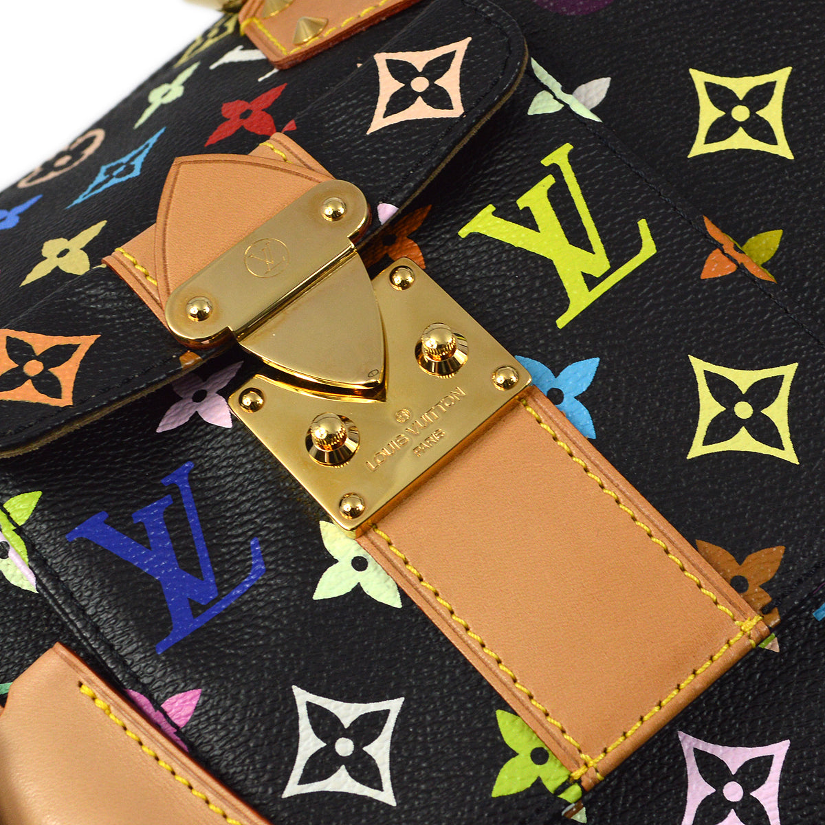 Louis Vuitton Black Monogram Multicolor Speedy 30 Handbag M92642
