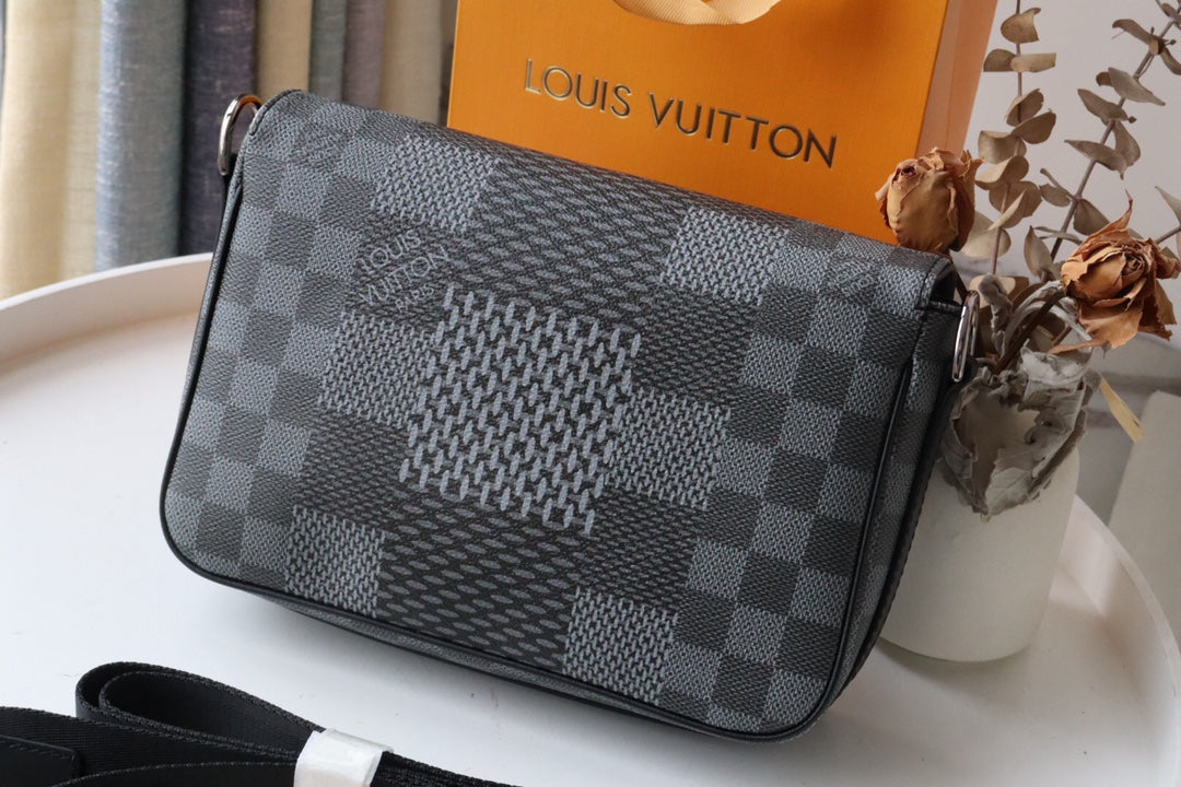 LV StuGLAMIo Messenger Damier Graphite Gray For Men, Bags, Shoulder And Crossbody Bags 9.3in/25.3cm LV N50013