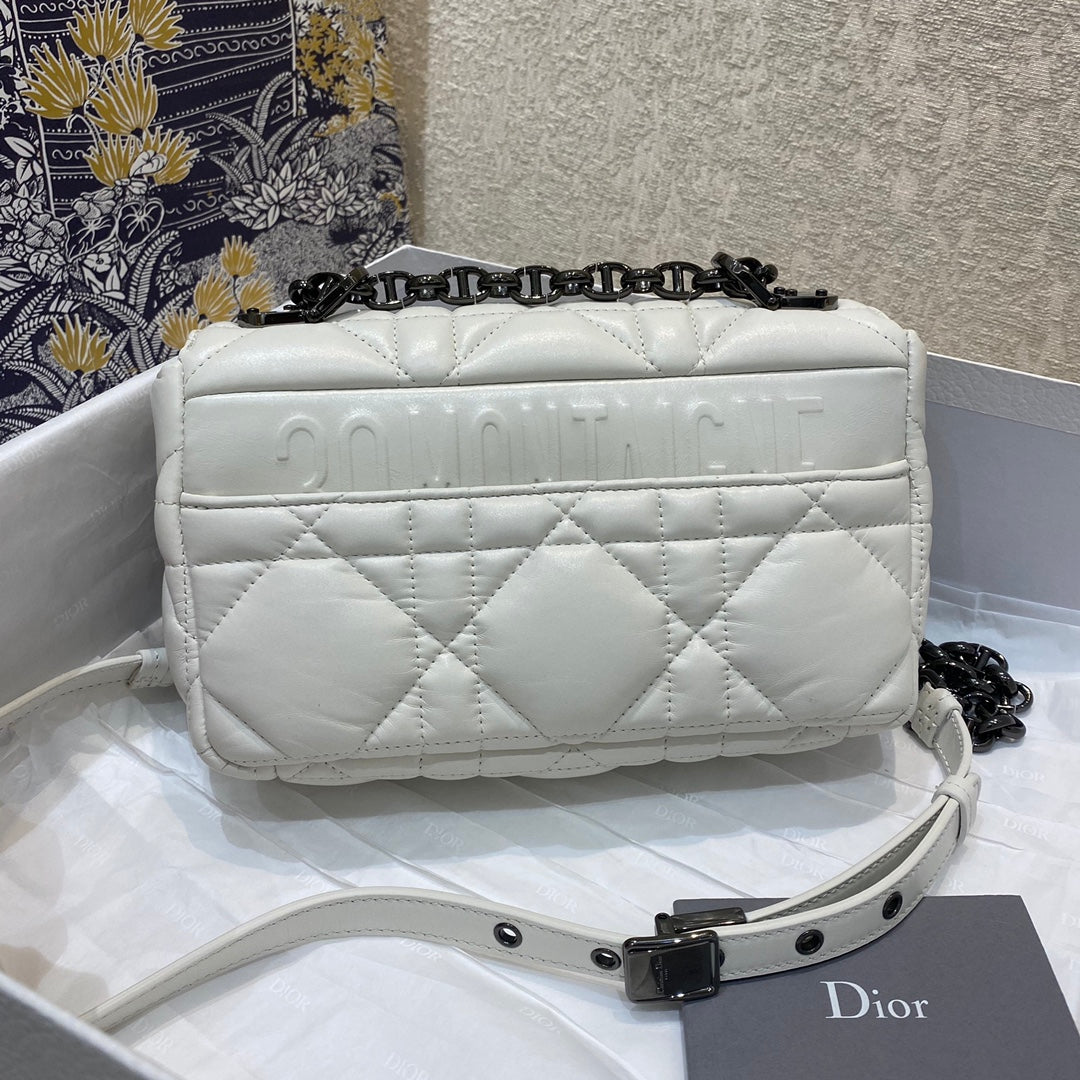 GLAMI Mini Caro Bag Latte Matte Padded Macrocannage, Latte White, For Women WomenÃ¢â‚¬â„¢s Handbags, Crossbody Bags, 20cm CD