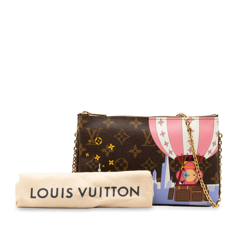 Louis Vuitton Monogram Pochette Double  Vivienne Chain Shoulder Bag M68486 Brown Multicolor PVC Leather  Louis Vuitton