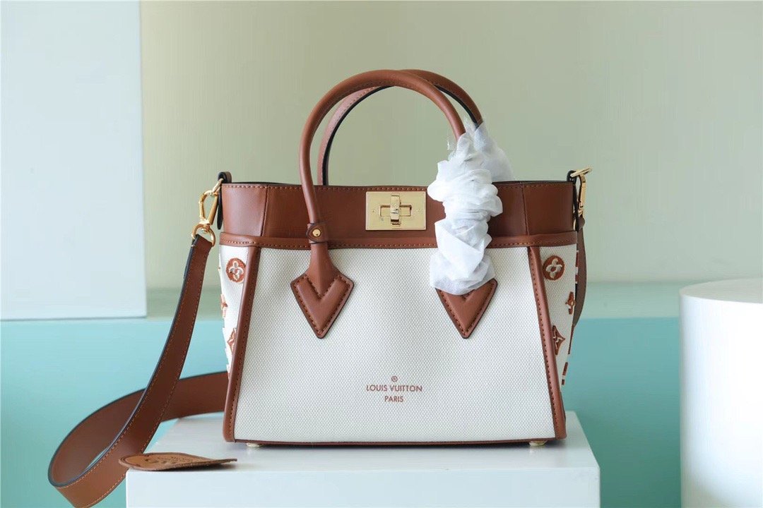 LV On My Side PM Bag Monogram GlamIower For Women 25cm/9.8 Inches Caramel Brown LV M59905