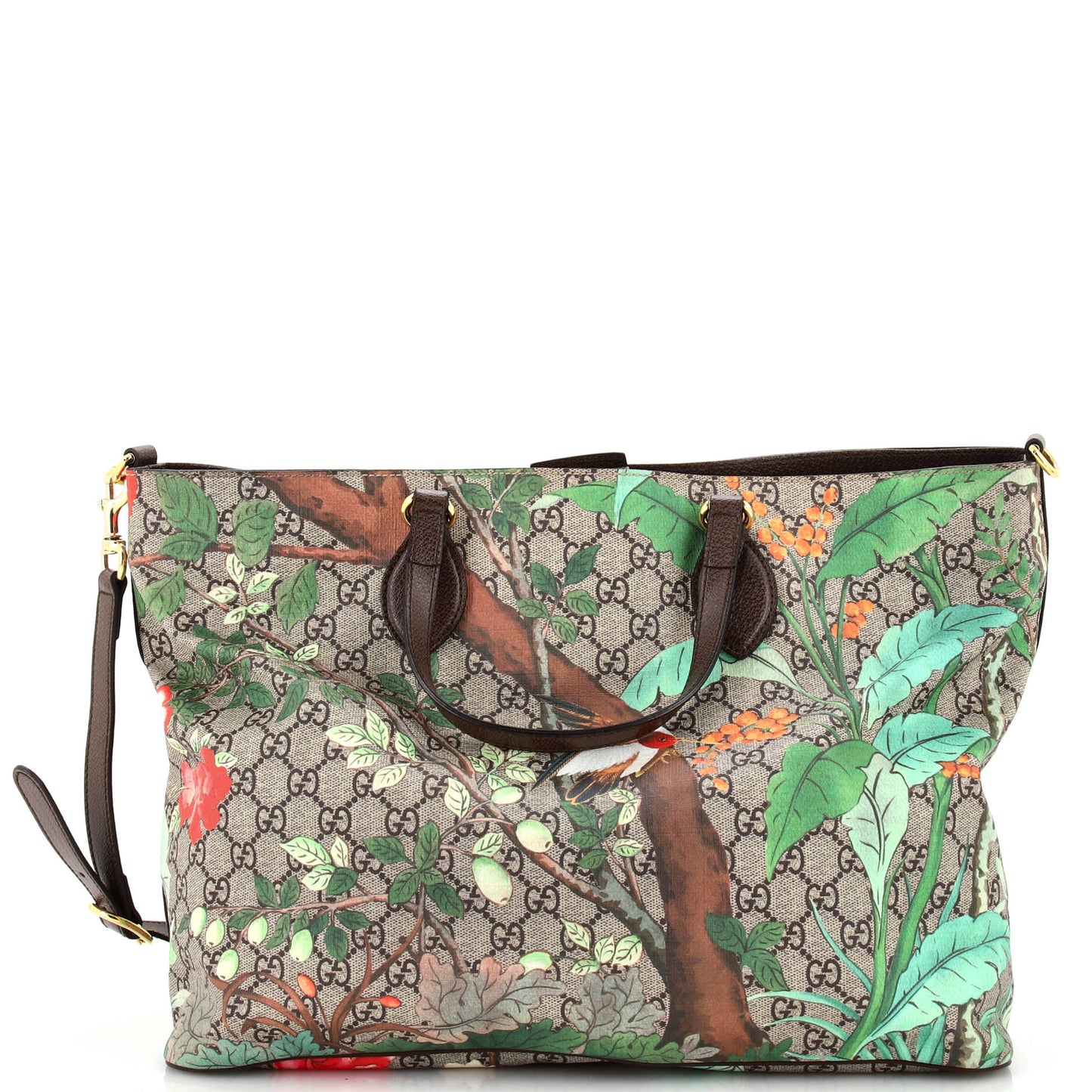 Convertible Soft Tote Tian Print GG Coated Canvas Medium