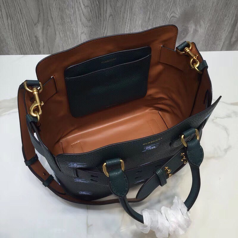GLAMI The Small Equestrian Knight Top Handle Belt Bag Green For Women, Bags 14in/36cm