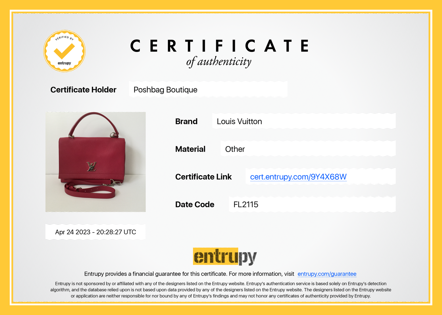 Louis Vuitto LockMe II Calfskin Leather Bag